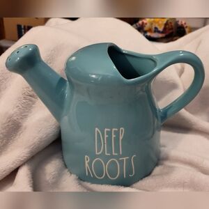 NEW!! Rae Dunn "Deep Roots" Ceramic Watering Can